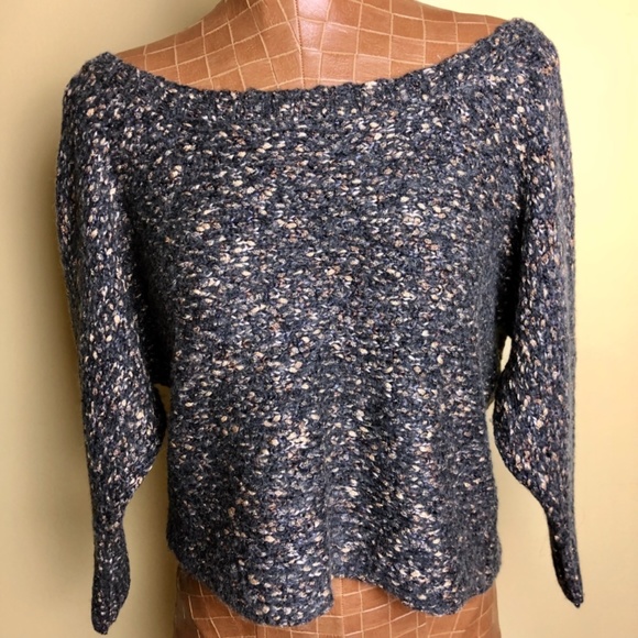 NWOT, Metallic Ella Moss Back Buttoned, Dolman Sleeve Sweater - Picture 2 of 11